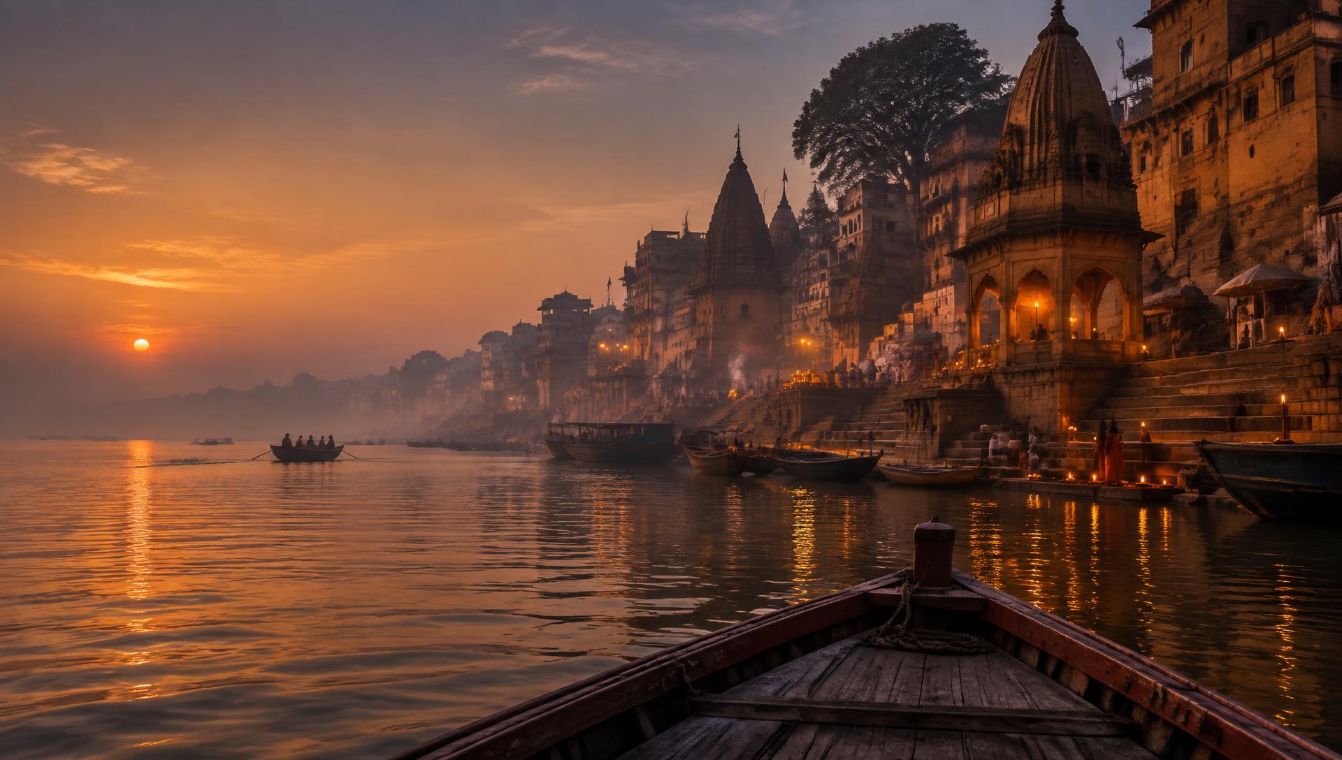 A sunrise journey along the ghats of Varanasi